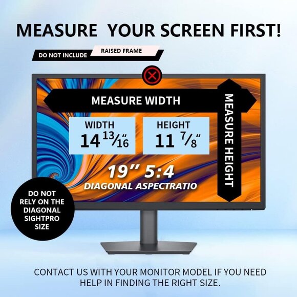 19" Privacy Screen Filter 5:4 | Anti-Glare, Blue Light, Removable Monitor Cover - Picture 3 of 7